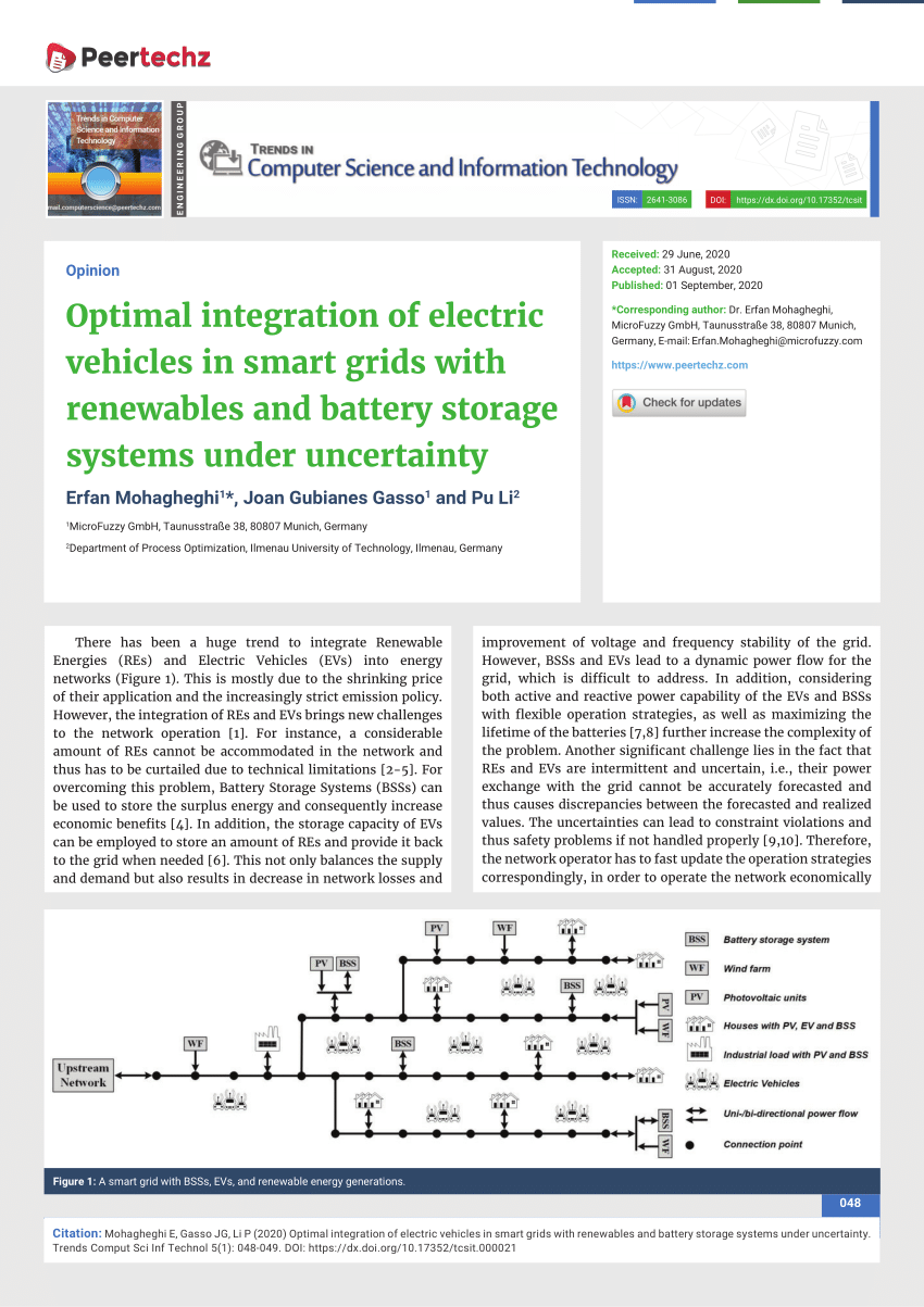 (PDF) Optimal integration of electric vehicles in smart grids with