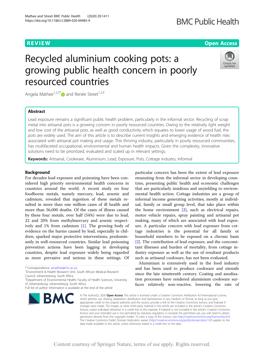 Do Artisanal Aluminium Pots Leech Toxic Metals Into Cooked Food? - Aluminium  Trading