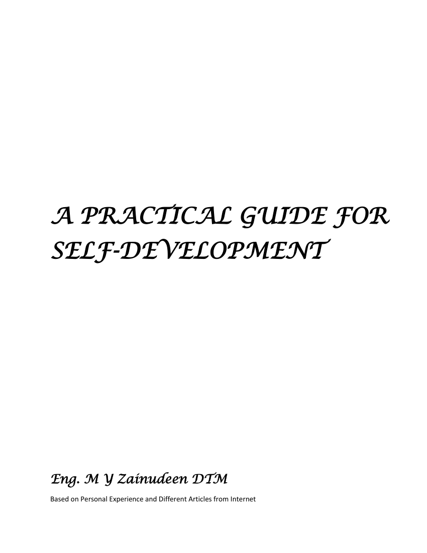 Pdf A Practical Guide For Self Development Chapter 2 Self Awareness Discover Who You Are Chapter 3 Developing Soft Skills Part I Chapter 4 Developing Soft Skills Part Ii