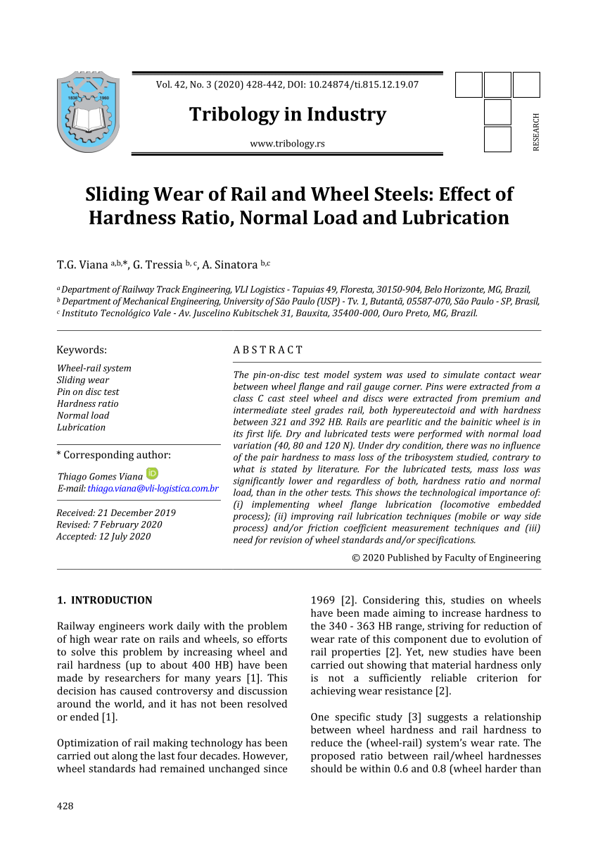 Methods of Reducing Wear of Rails / Railway Wheels