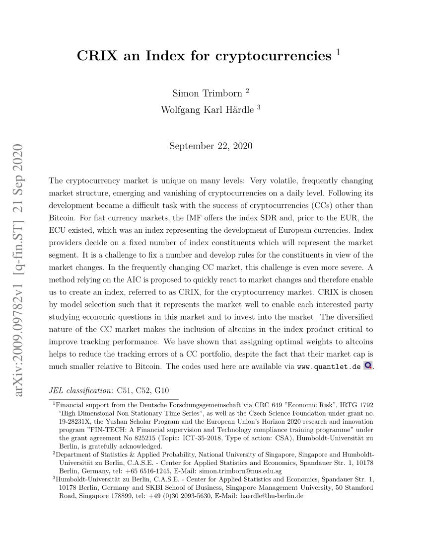 crypto currency index crix