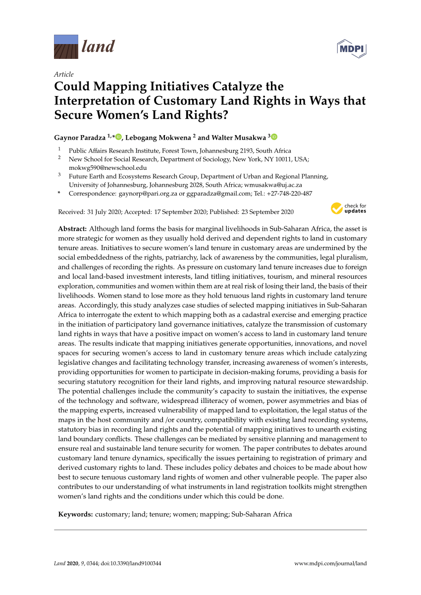 Law, Land Tenure and Gender Review: Southern Africa by UN-Habitat - Issuu