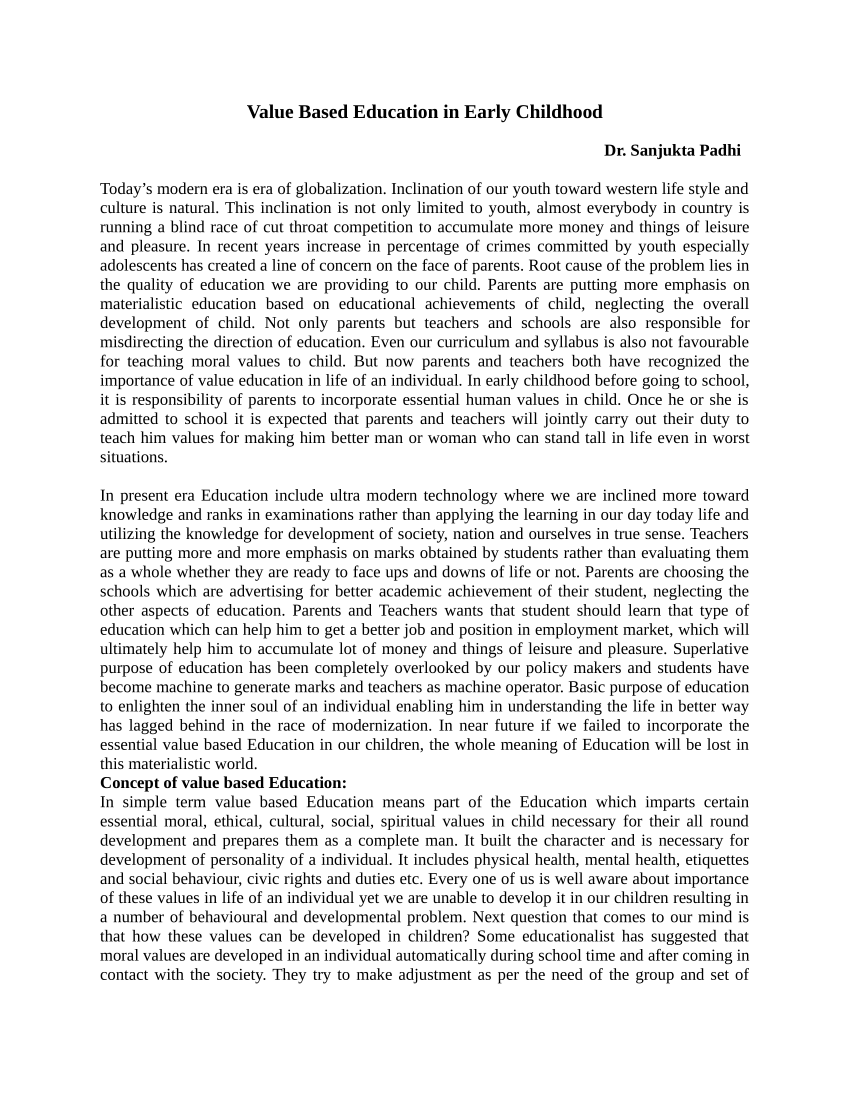 essay on the value of education