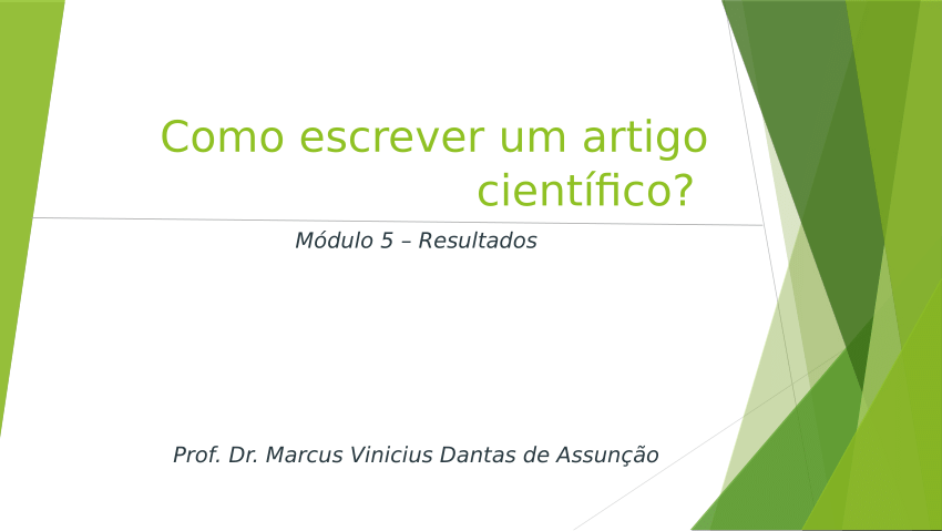 Pdf Como Escrever Um Artigo Científico Resultados Da Pesquisa 9536