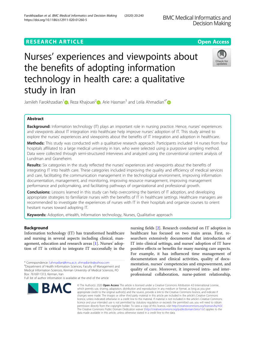 Frontiers  Expectations of new technologies in nursing care among hospital  patients in Germany – an interview study