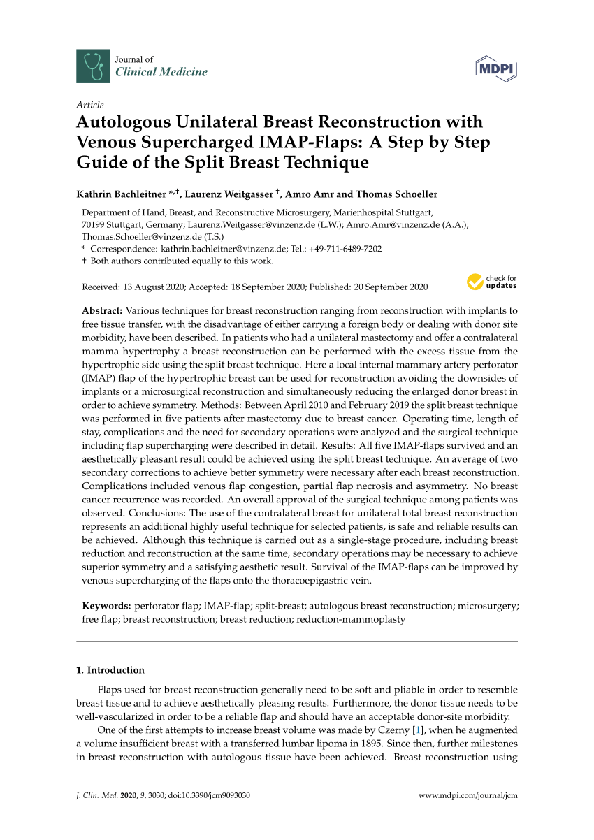 (PDF) Autologous Unilateral Breast Reconstruction with Venous Supercharged IMAP-Flaps: A Step by 