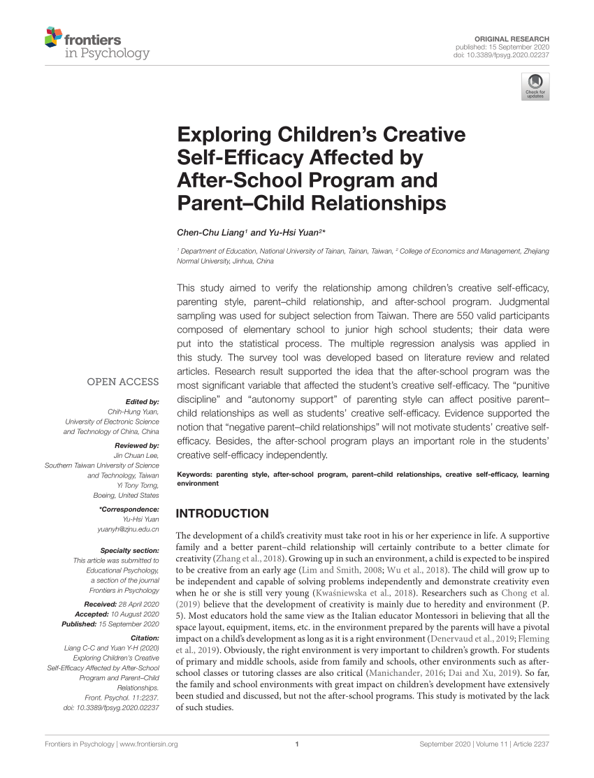 PDF) Exploring Children's Creative Self-Efficacy Affected by After
