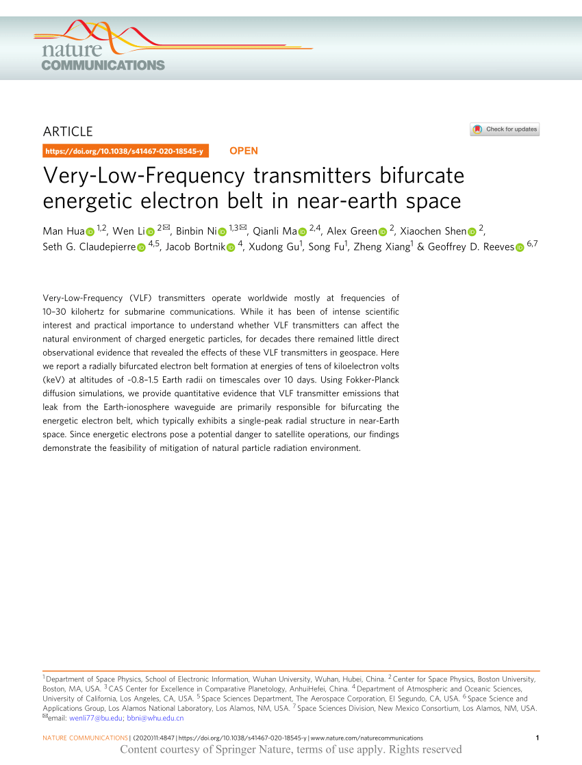 (PDF) VeryLowFrequency transmitters bifurcate energetic electron belt