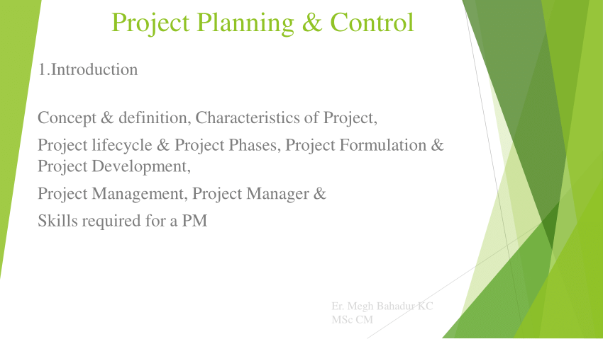 thesis on project planning and control