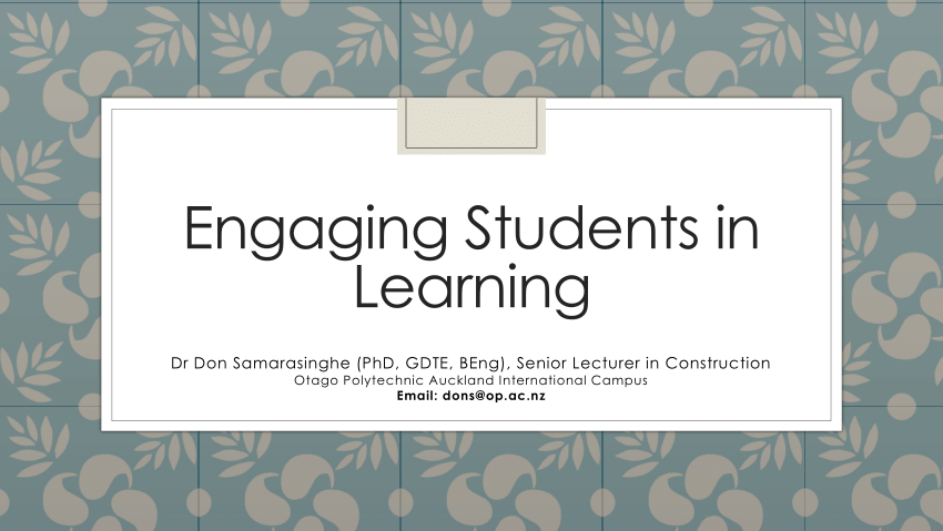 (PDF) Engaging Students in Learning