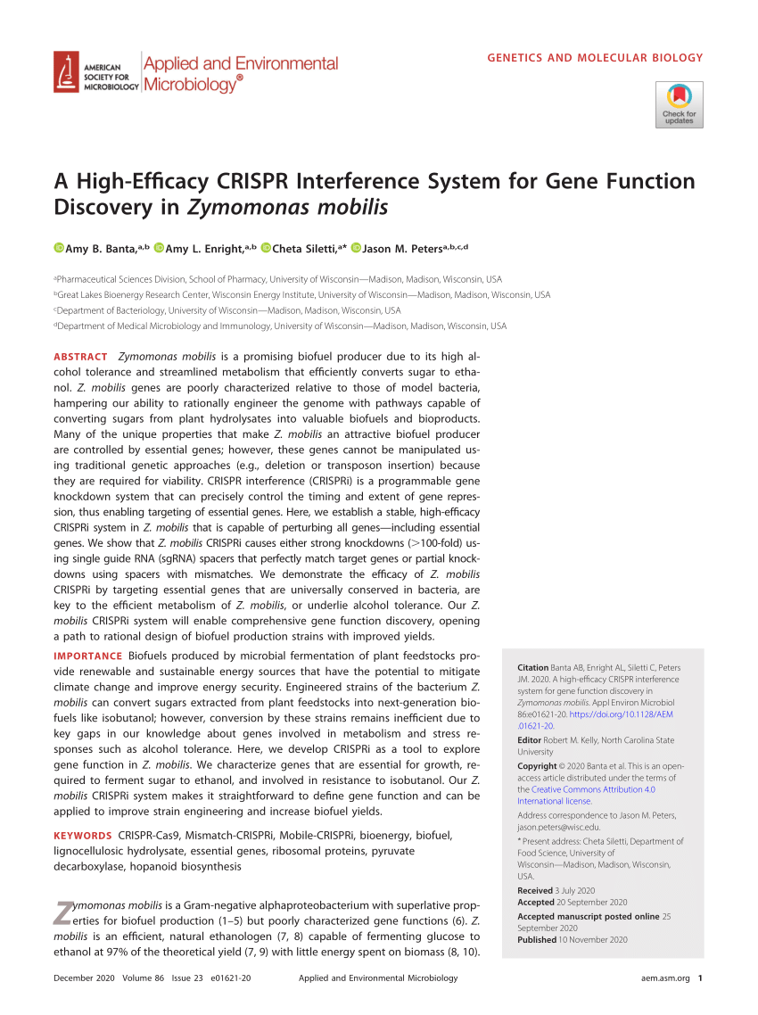 PDF) A High-efficacy CRISPRi System for Gene Function Discovery in 