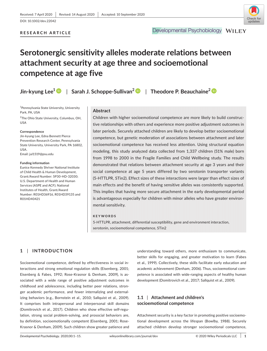 PDF) Serotonergic sensitivity alleles moderate relations between 