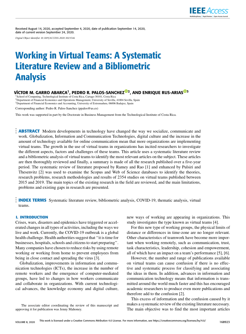 virtual team performance factors a systematic literature review