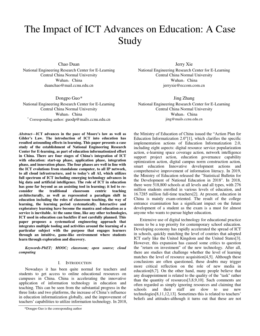 research paper on ict in education