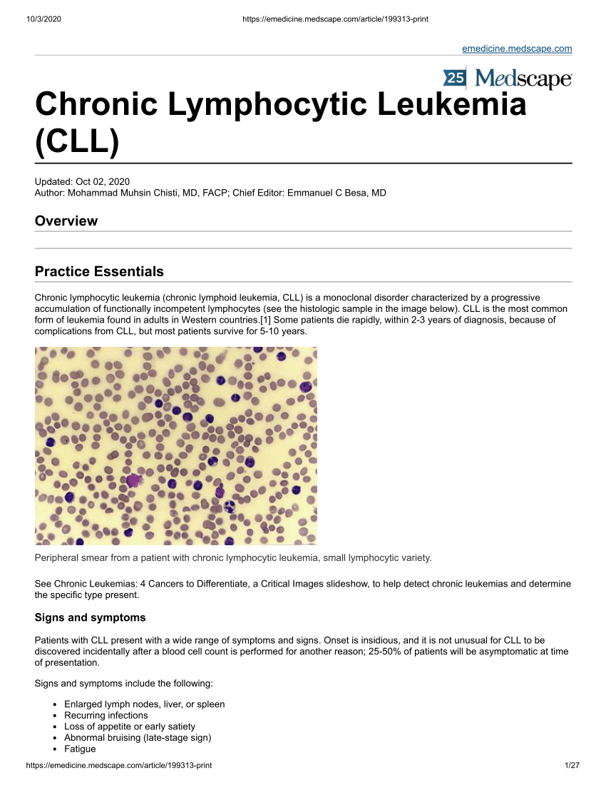 research paper on chronic lymphocytic leukaemia