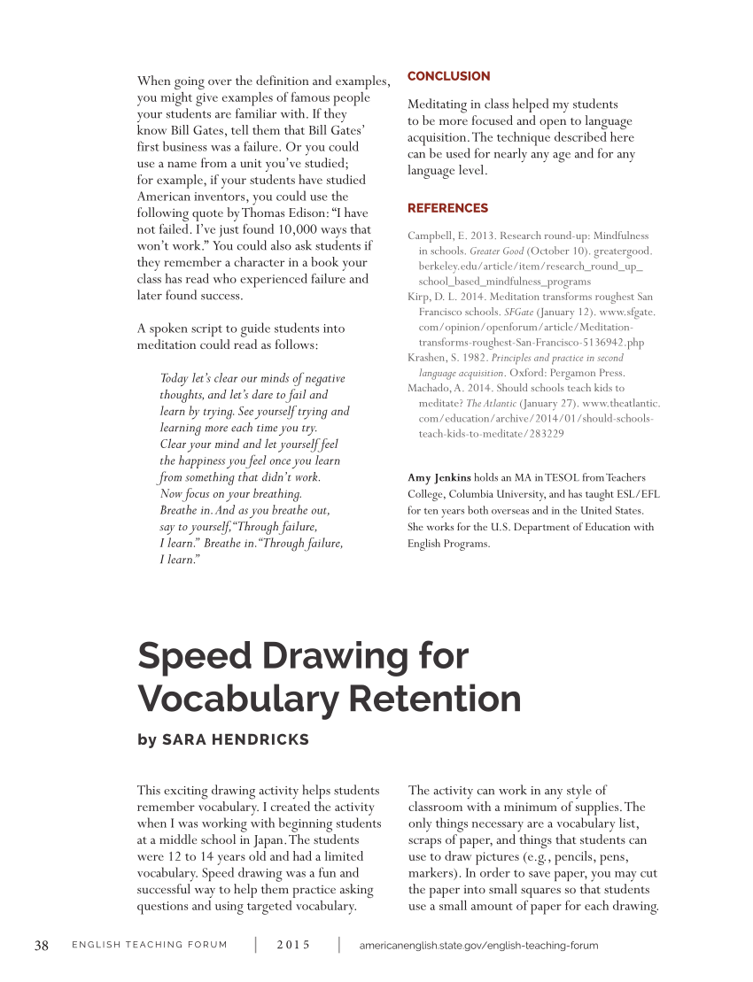 PDF) Speed drawing for vocabulary retention