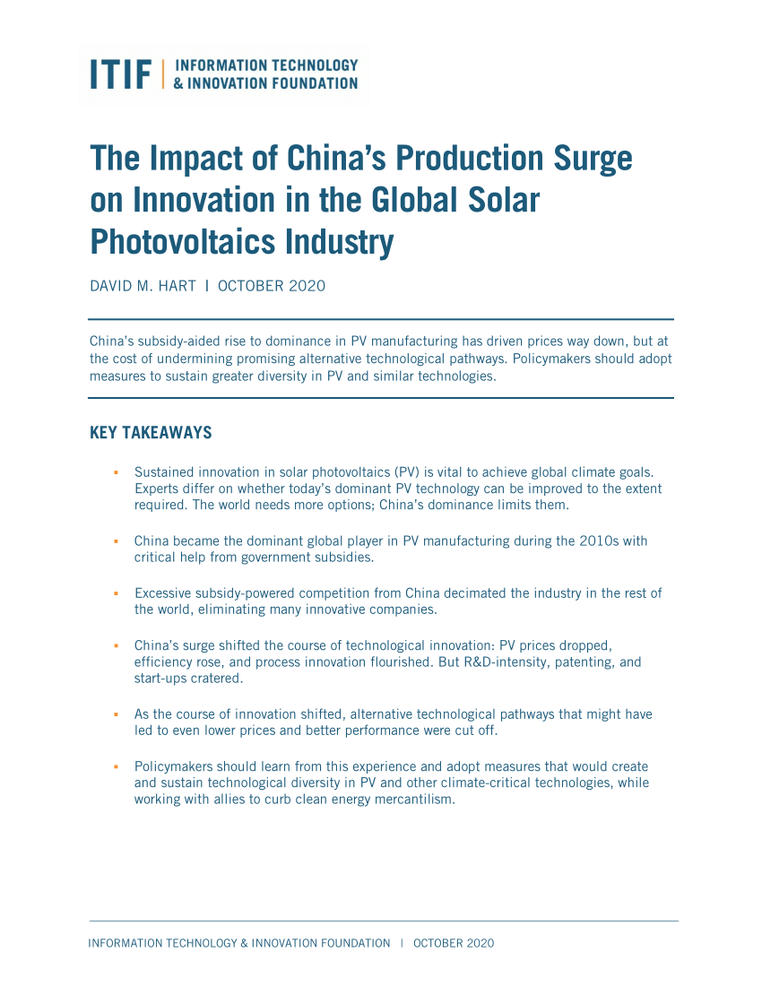 PDF) The Impact of China's Production Surge on Innovation in the