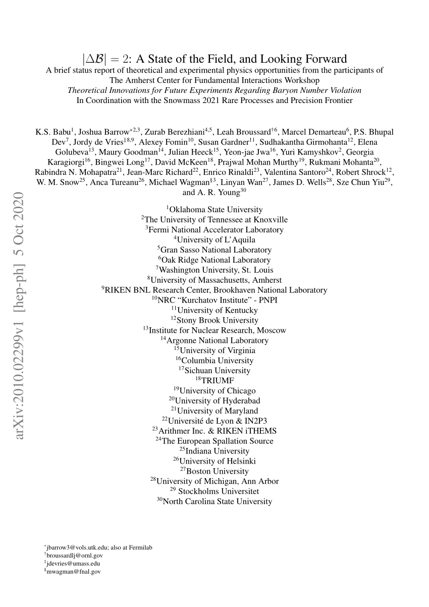 PDF) \Delta \mathcal{B}| =2$: A State of the Field, and Looking 