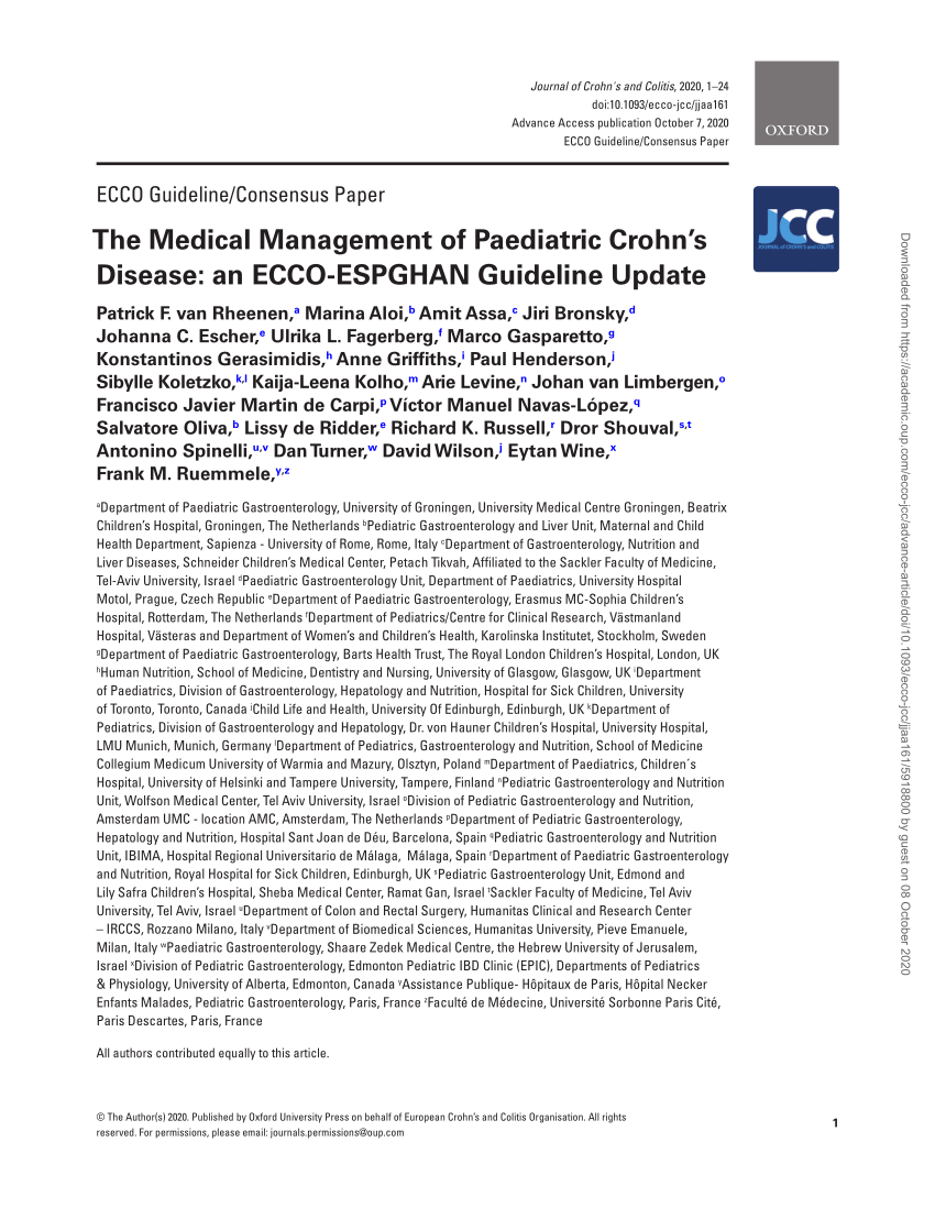 mekanisk samlet set fusion PDF) The Medical Management of Paediatric Crohn's Disease: an ECCO-ESPGHAN  Guideline Update