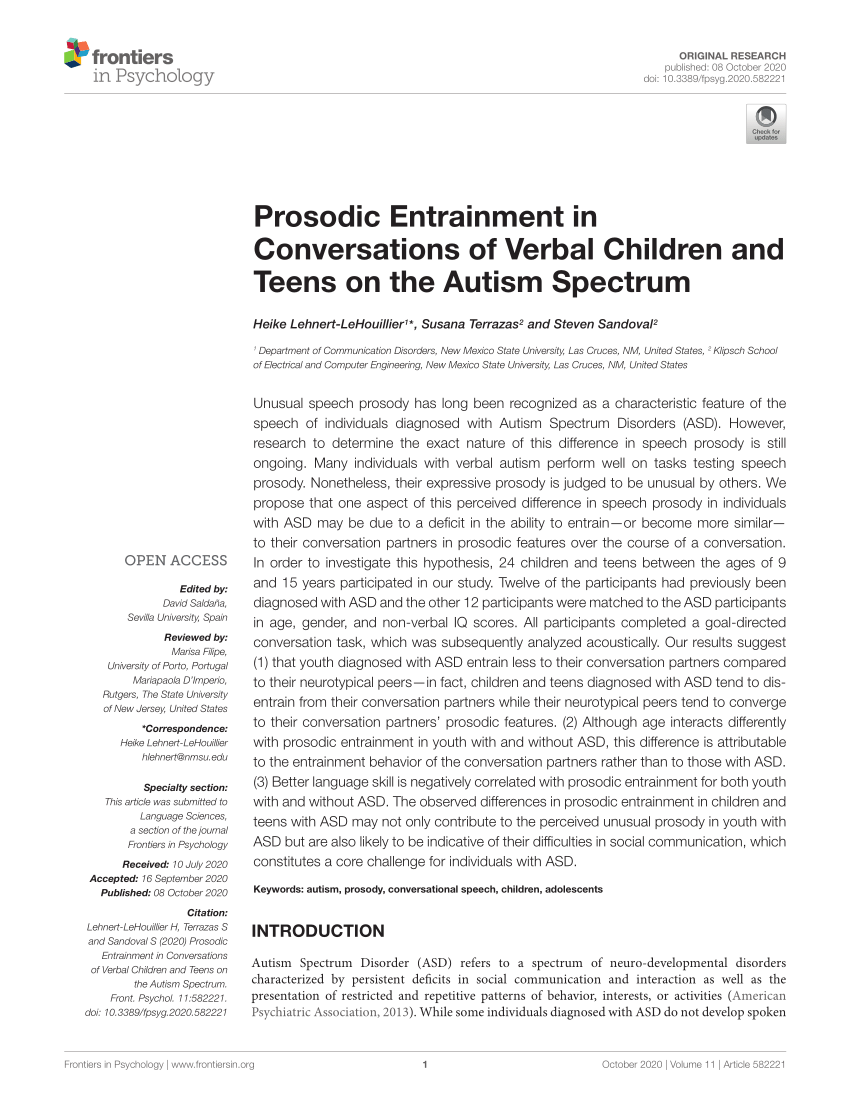 Frontiers  Phonetic entrainment in L2 human-robot interaction: an  investigation of children with and without autism spectrum disorder