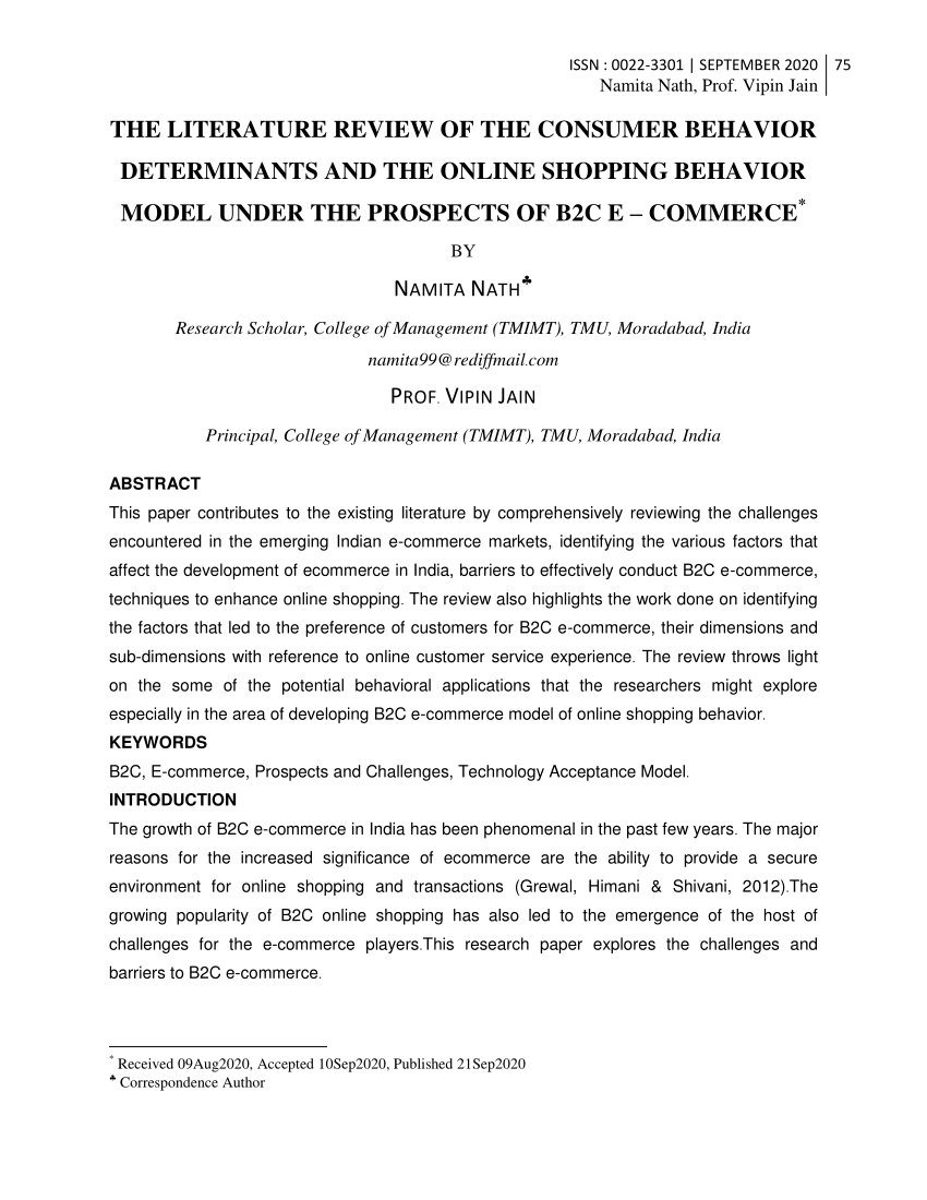 literature review on consumer behaviour towards online shopping