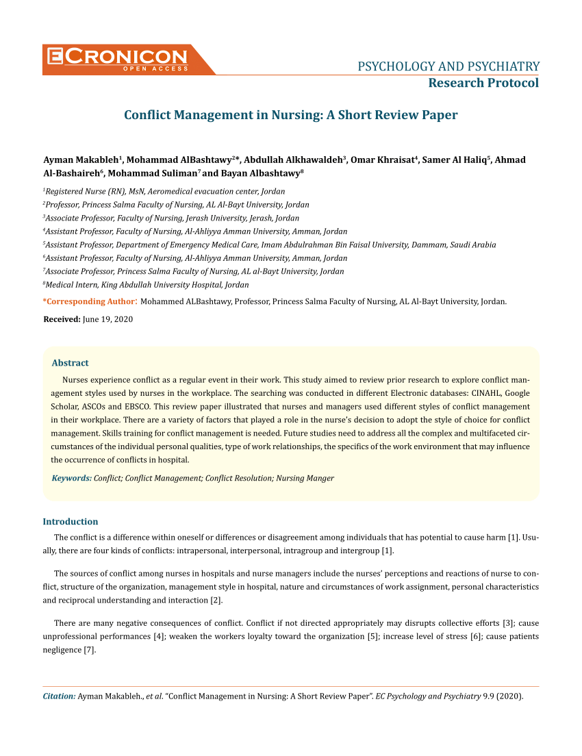 conflict management case study nursing