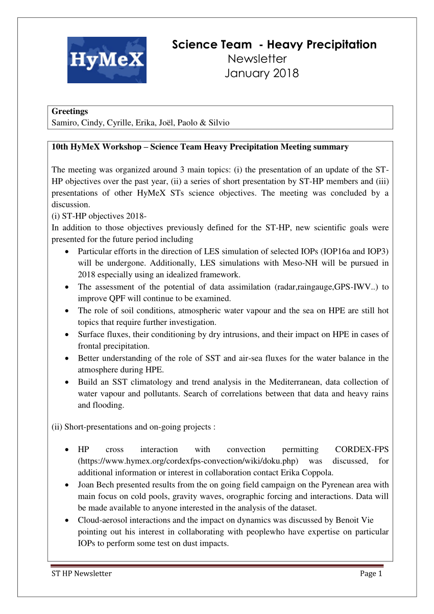 PDF Science Team Heavy Precipitation Newsletter Jan2018