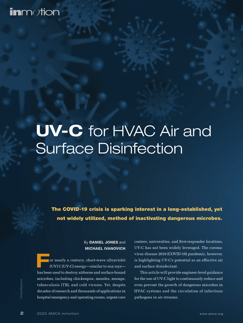 Pdf Uv C For Hvac Air And Surface Disinfection