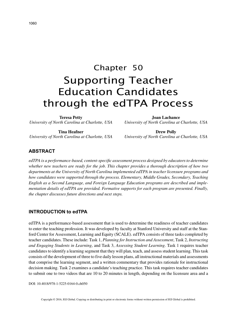 (PDF) Supporting Teacher Education Candidates through the edTPA Process