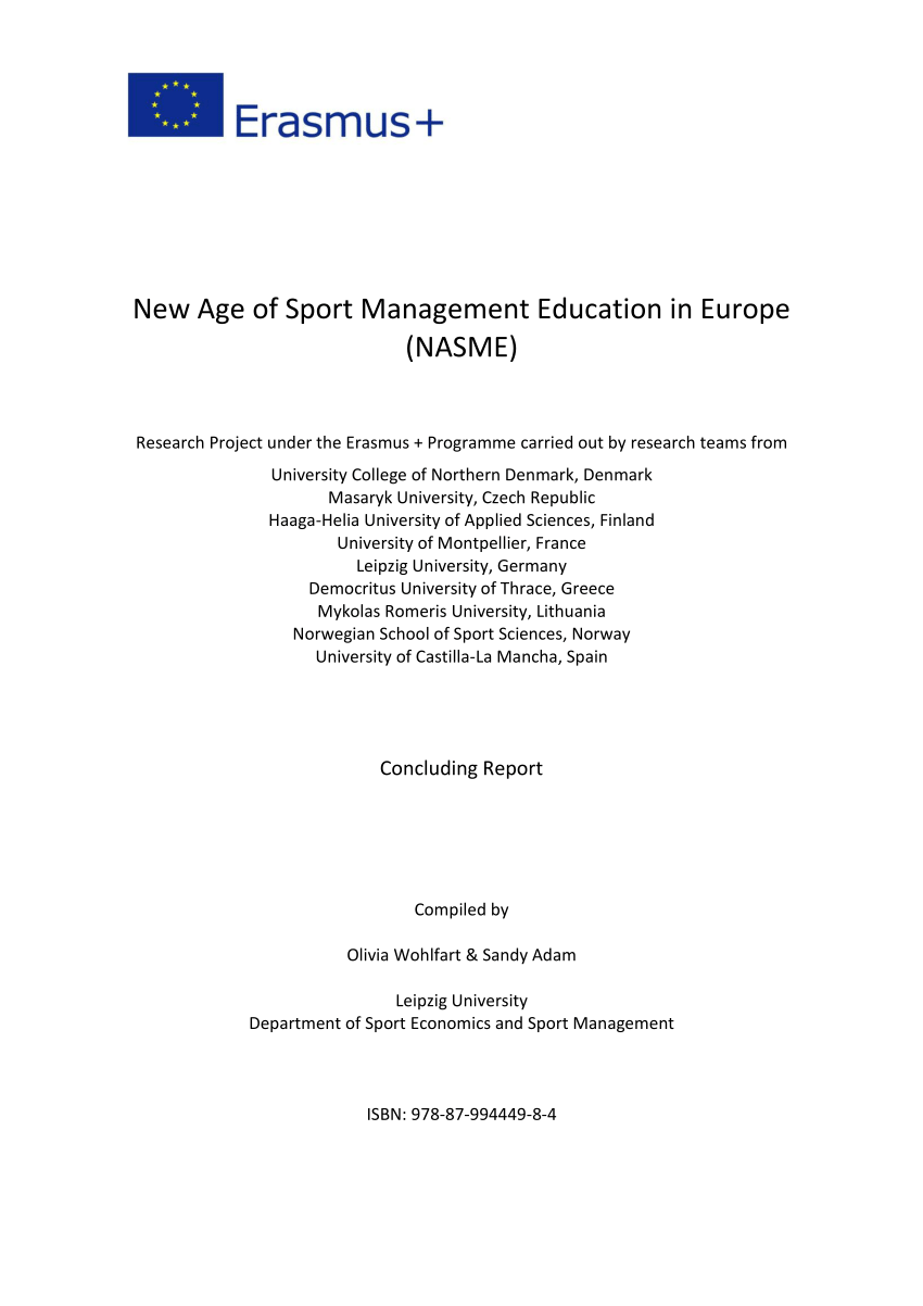 PDF) New Age of Sport Management Education in Europe (NASME