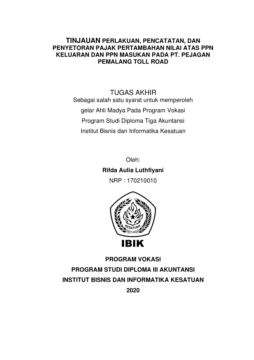 Pdf Tinjauan Perlakuan Pencatatan Dan Penyetoran Pajak Pertambahan Nilai Atas Ppn Keluaran 8485