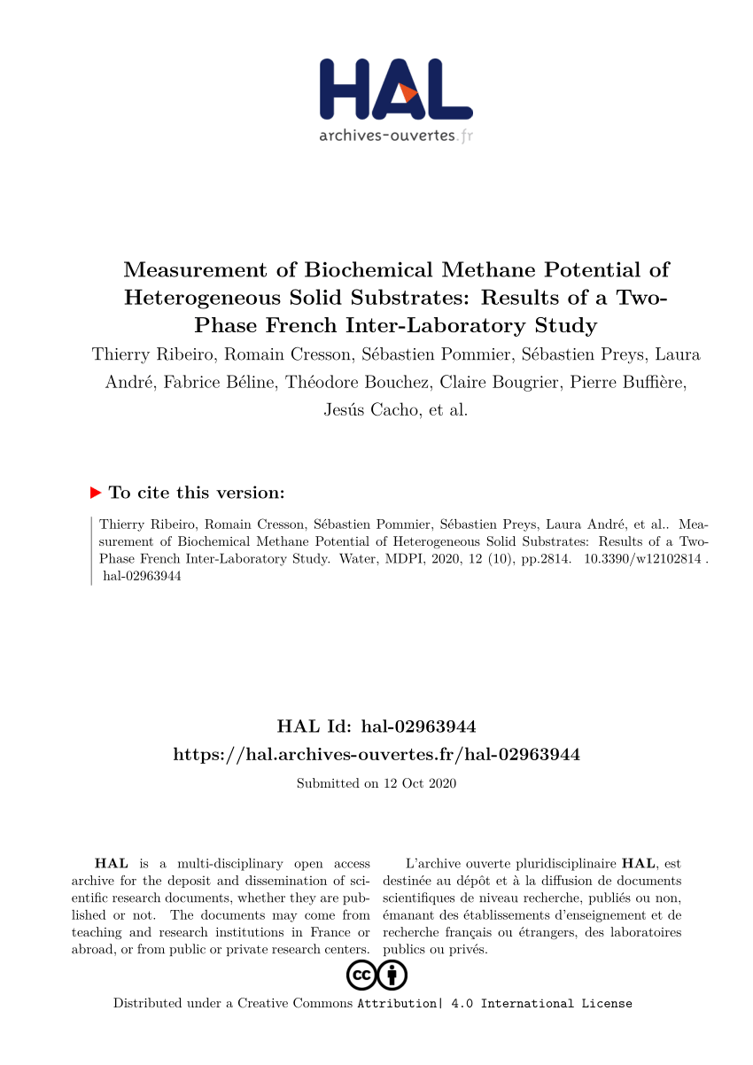PDF) Measurement of Biochemical Methane Potential of Heterogeneous ...