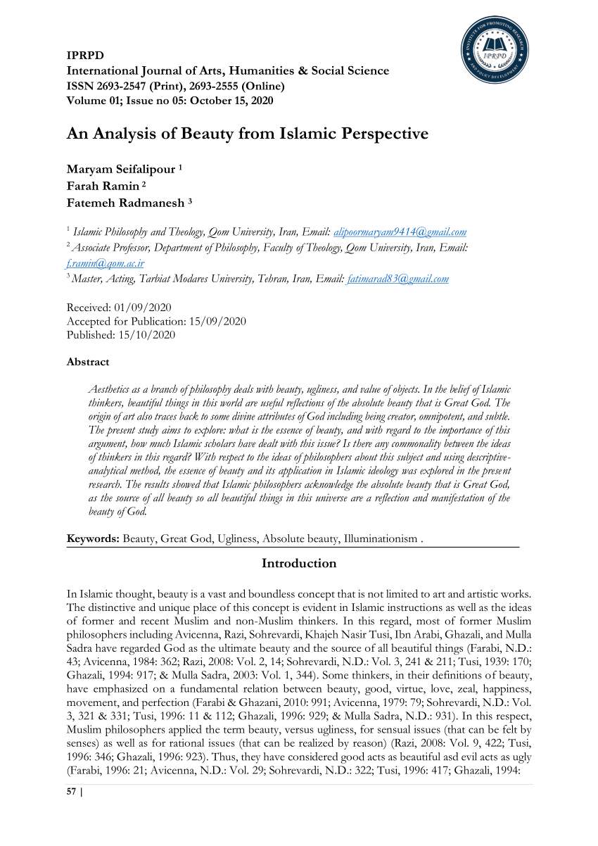 (PDF) An Analysis of Beauty from Islamic Perspective