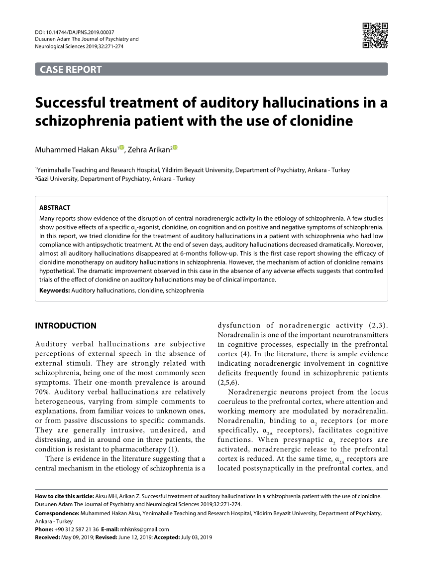 treatment for auditory hallucinations