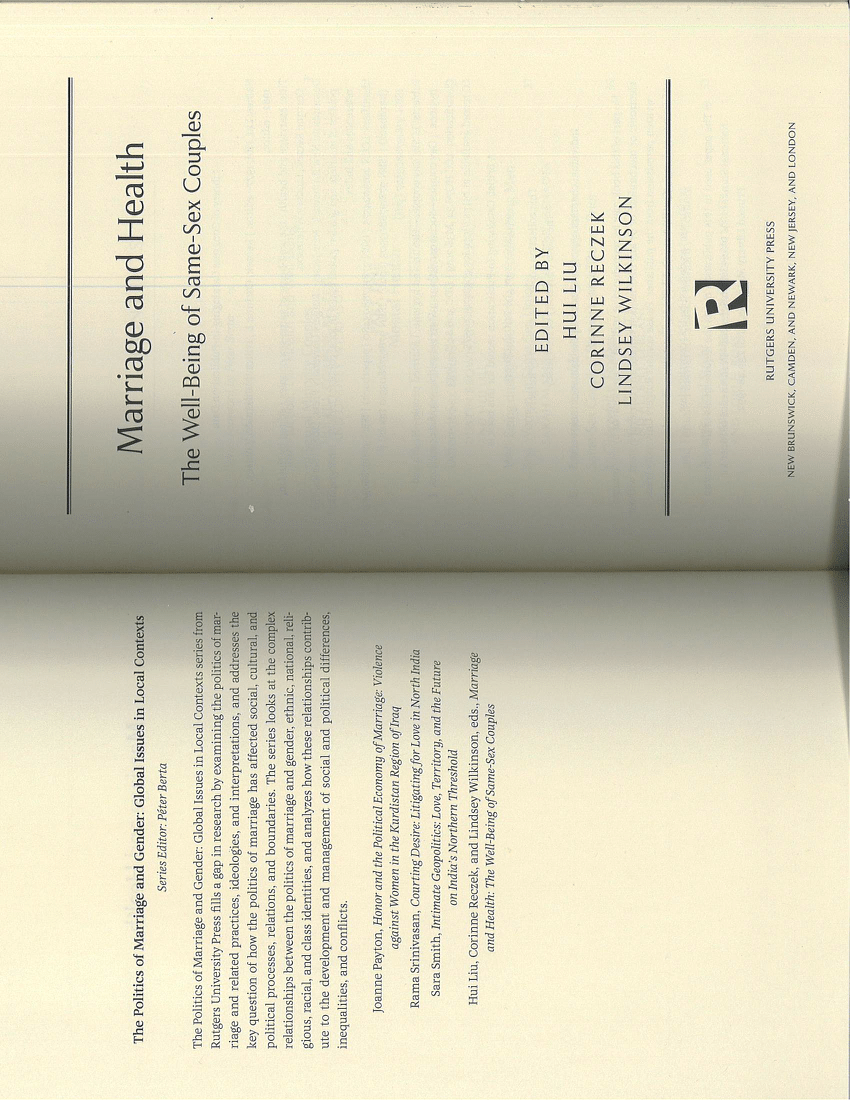 PDF Marriage And Health The Well Being Of Same Sex Couples   Largepreview 