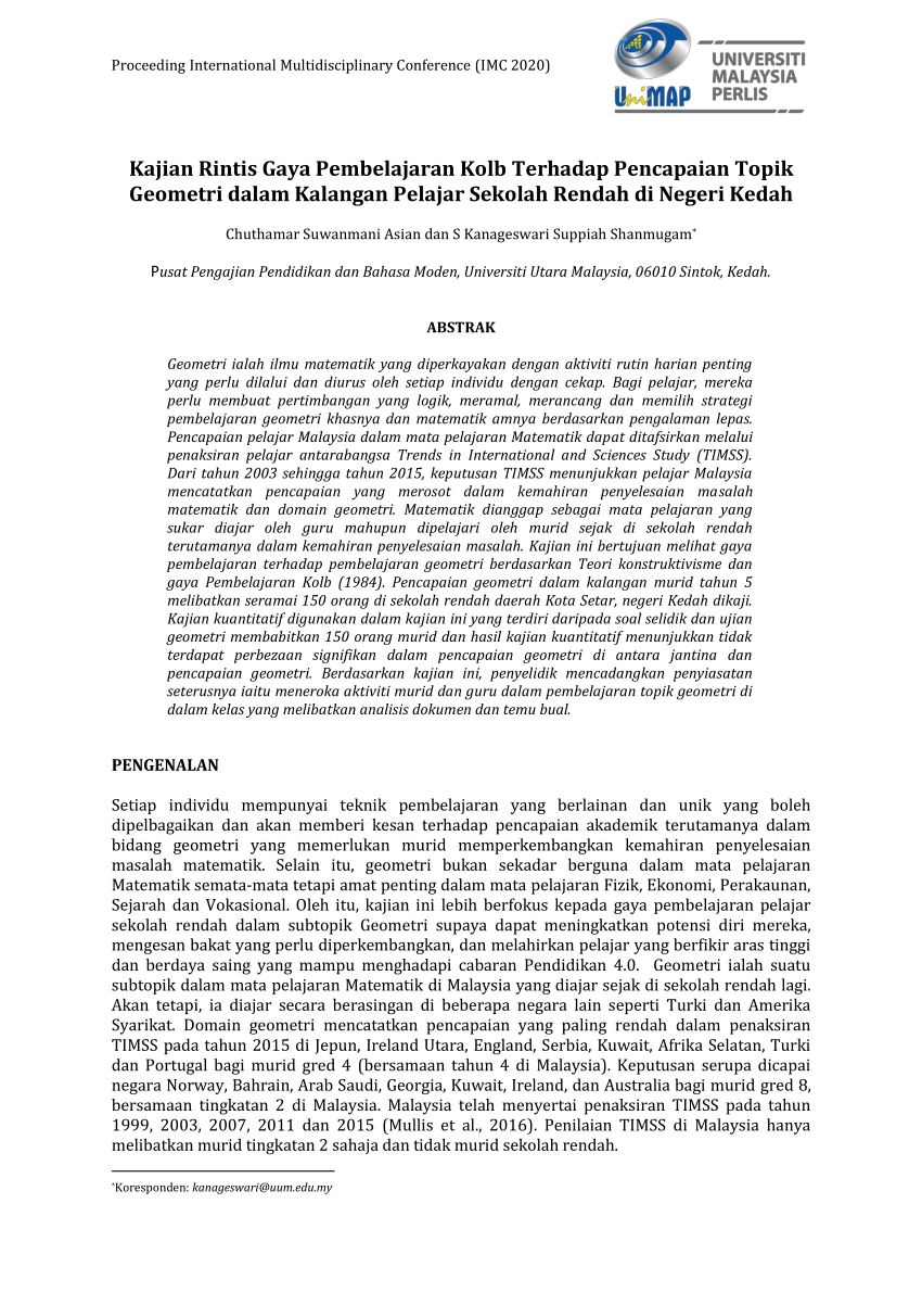 Pdf Proceeding International Multidisciplinary Conference Imc 2020