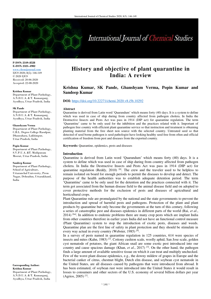 research paper on plant quarantine