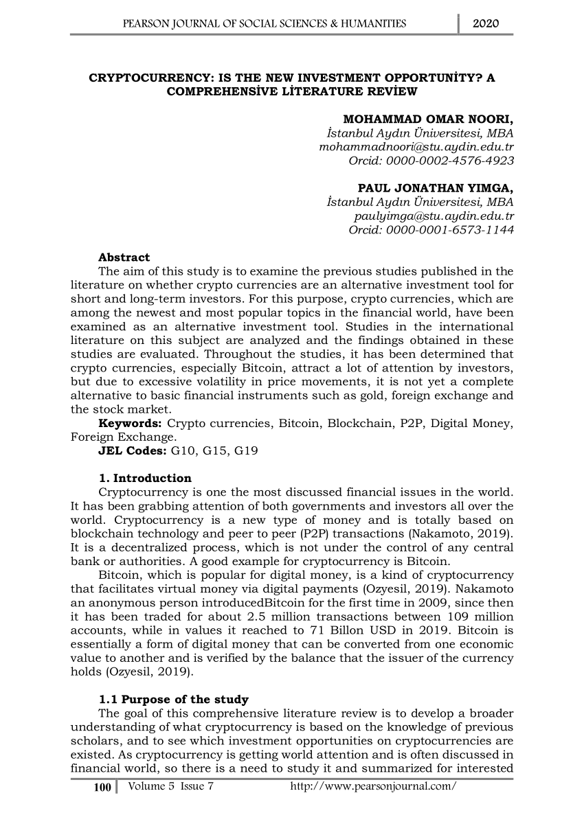 cryptocurrency investment research pdf