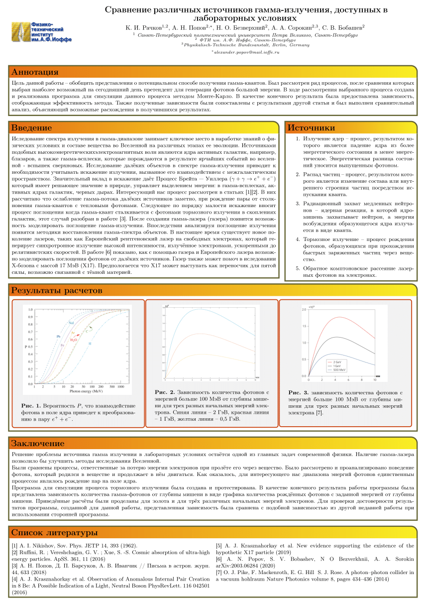 PDF) Сравнение различных источников гамма-излучения, доступных в  лабораторных условиях