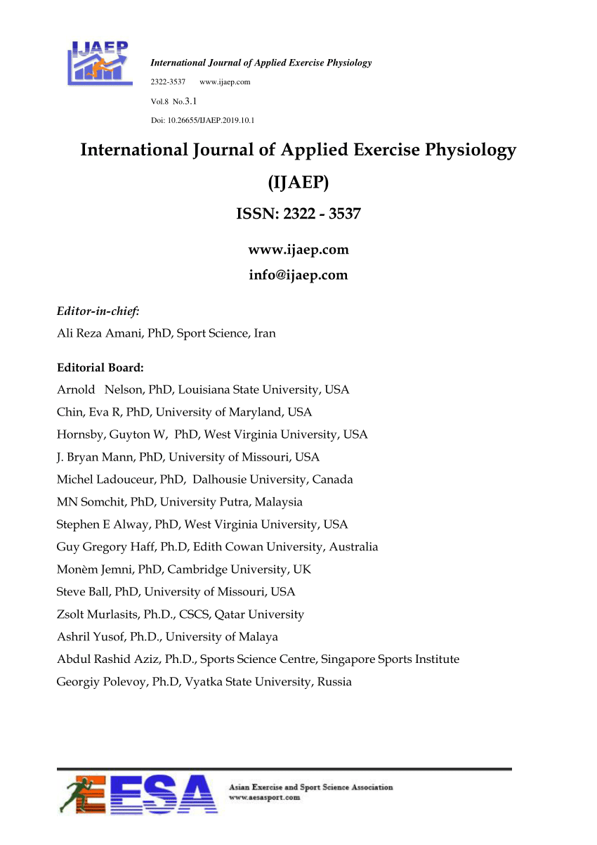 (PDF) International Journal of Applied Exercise Physiology ...