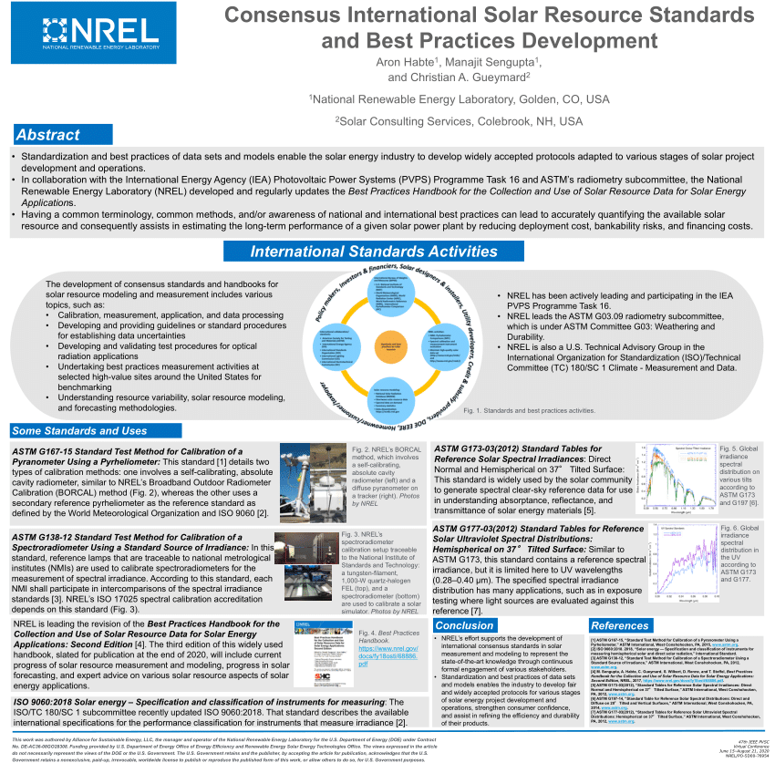 Pdf Consensus International Solar Resource Standards And Best Practices Development