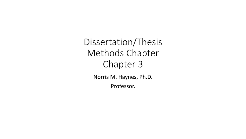 dissertation methods chapter