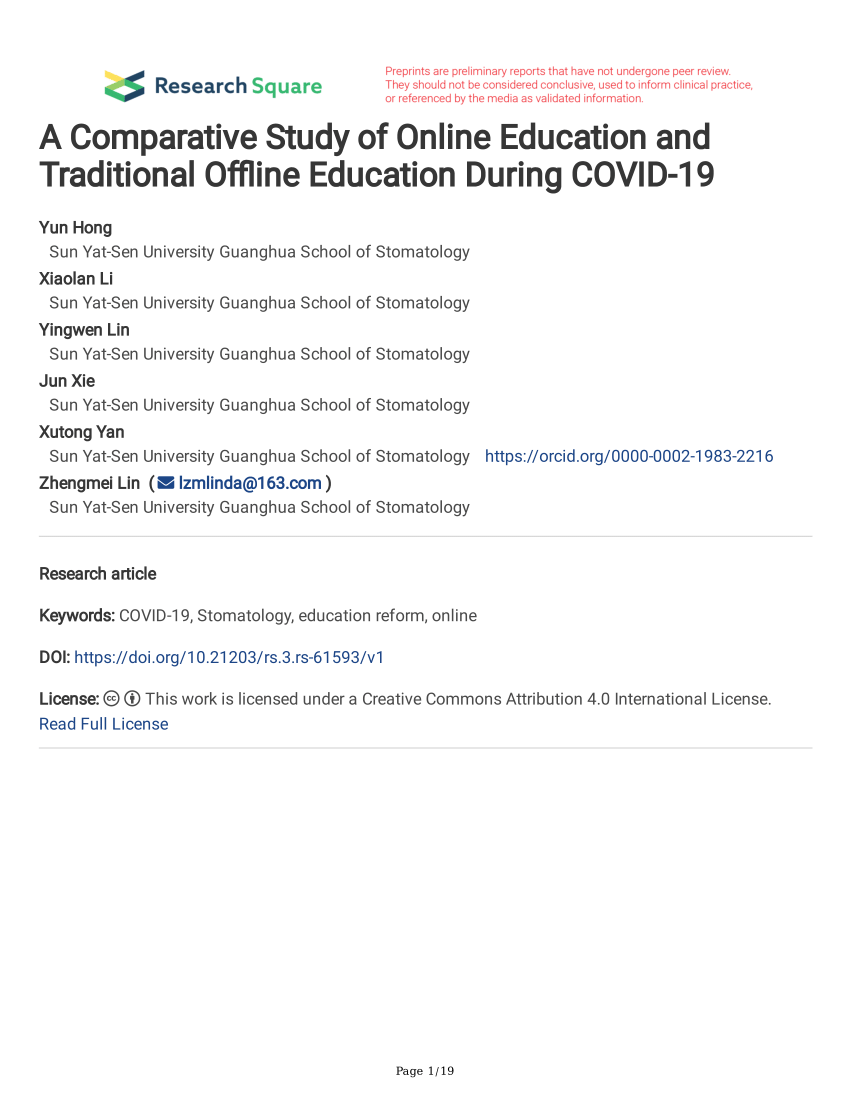 research paper on online and offline education