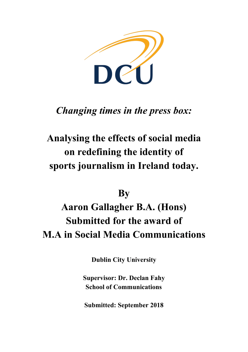 sports journalism dissertation ideas