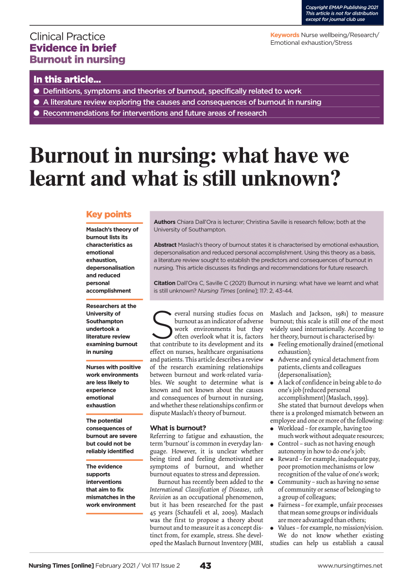 qualitative research on nursing burnout
