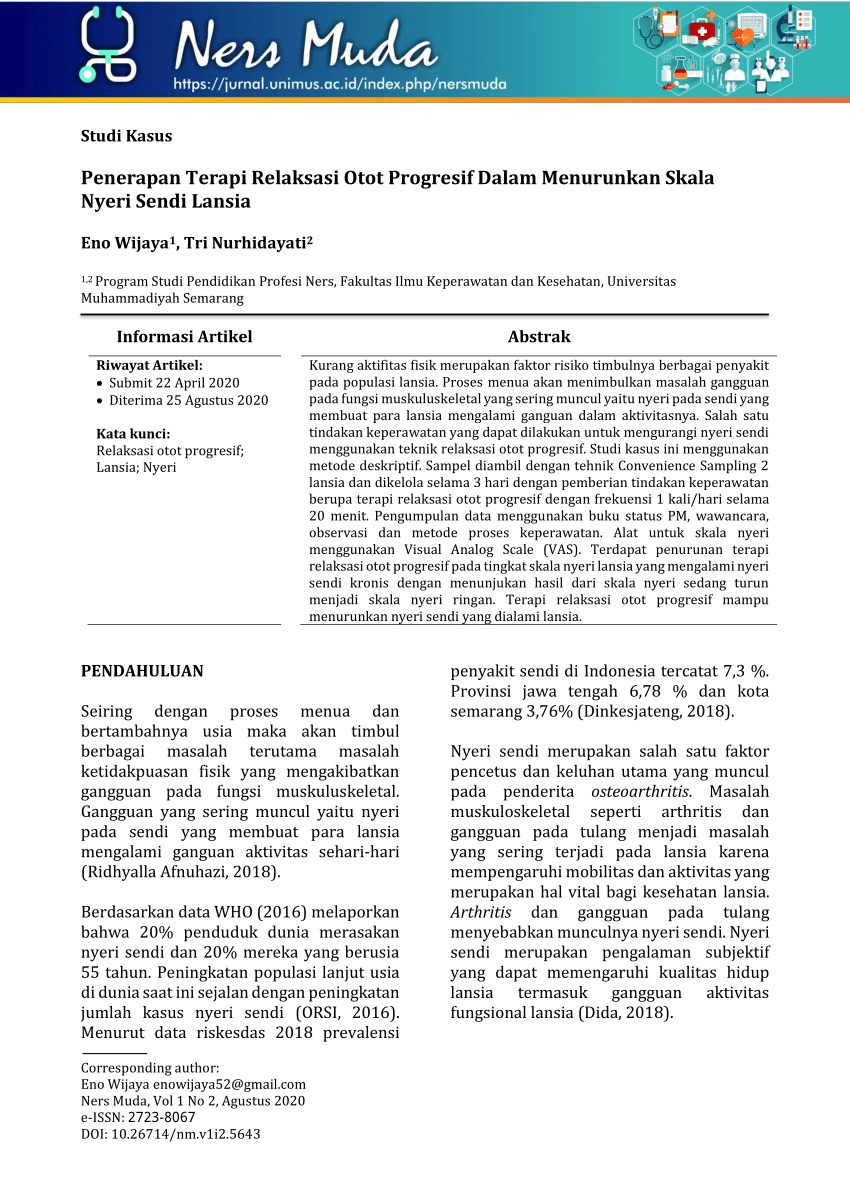  PDF Penerapan Terapi Relaksasi Otot Progresif Dalam 