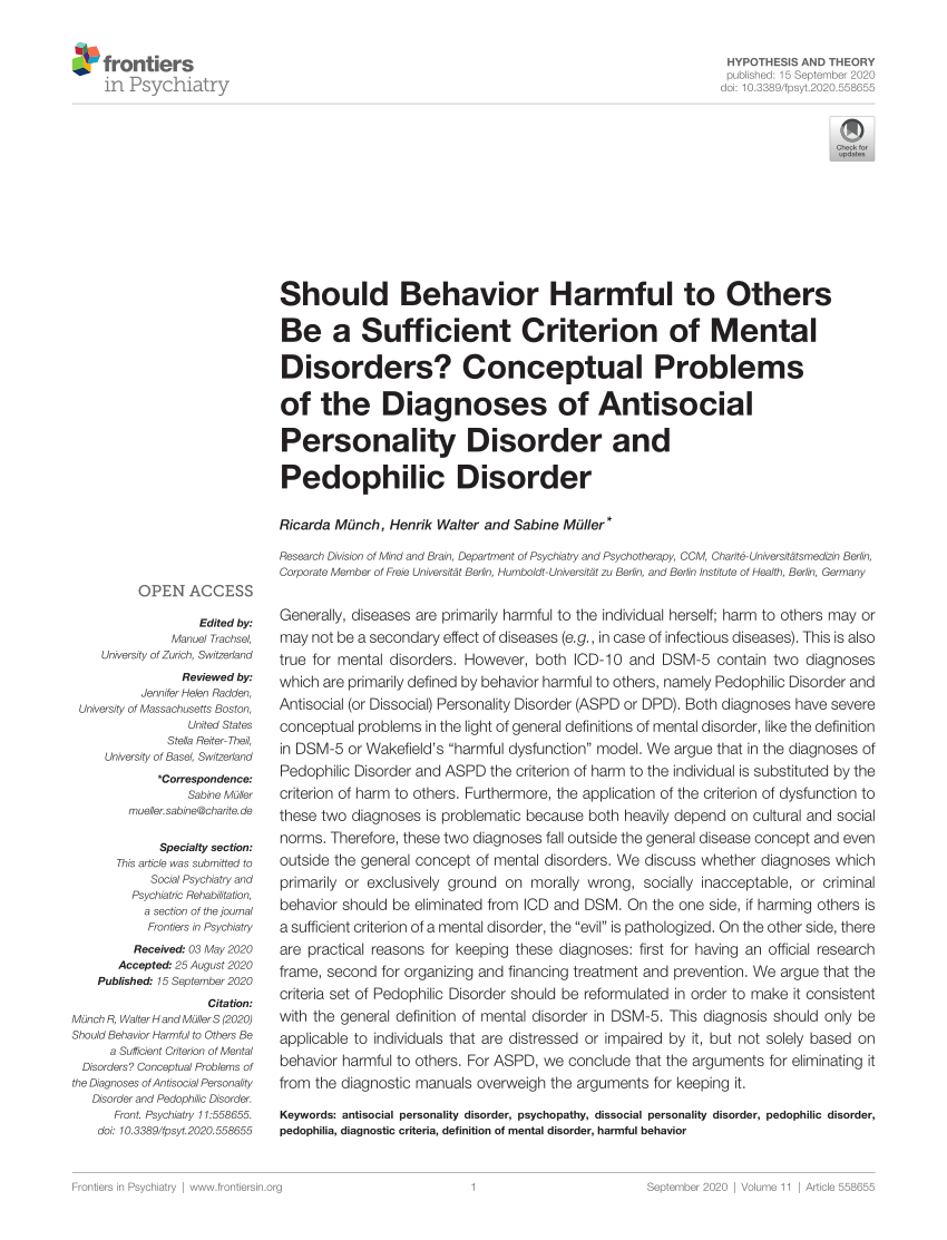 PDF) Should Behavior Harmful to Others Be a Sufficient Criterion ...