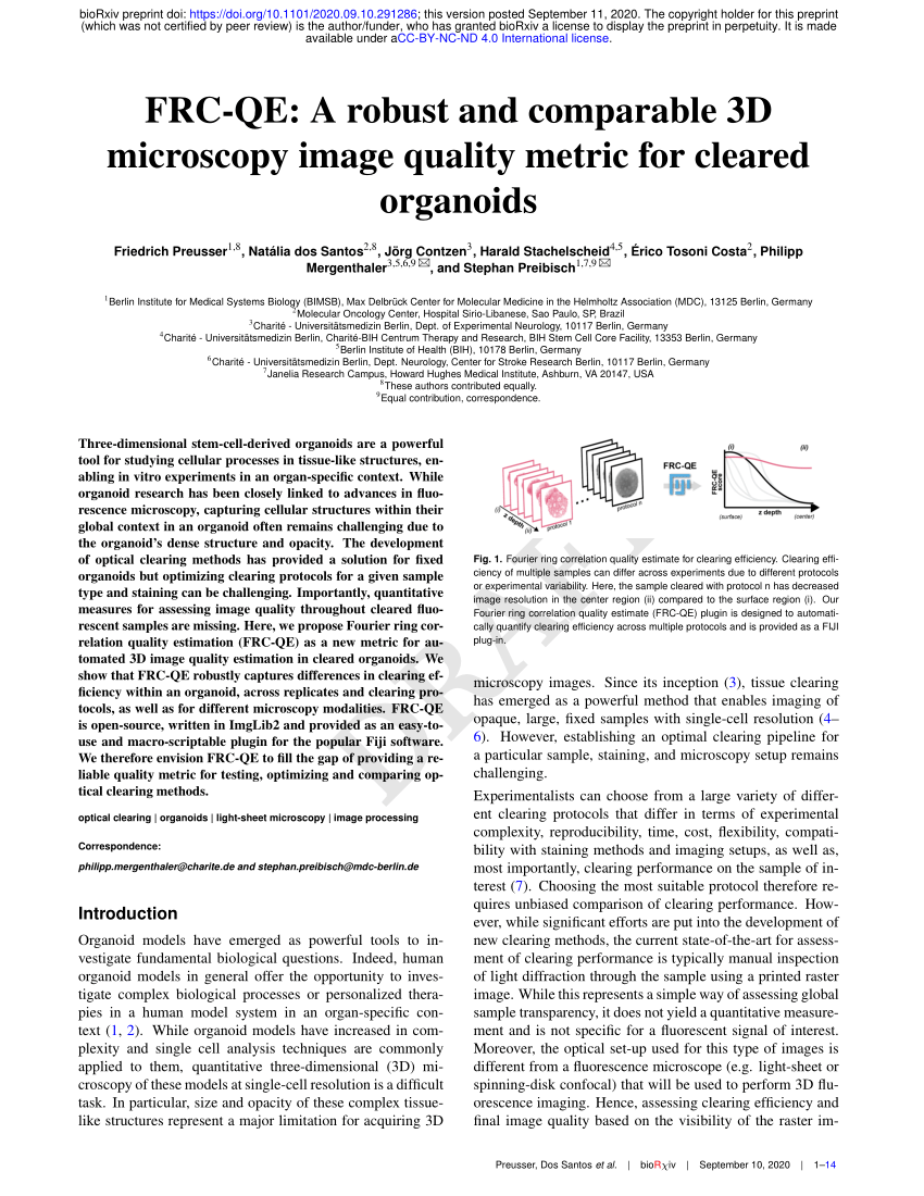 PDF) FRC-QE: A robust and comparable 3D microscopy image quality ...