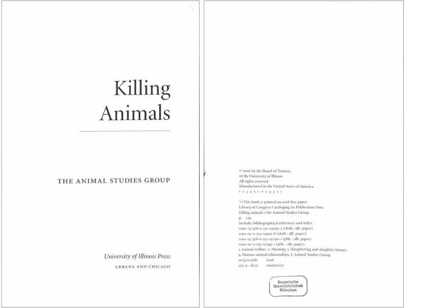 PDF) Killing Animals: an introduction