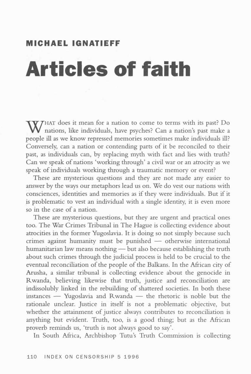 article of faith research